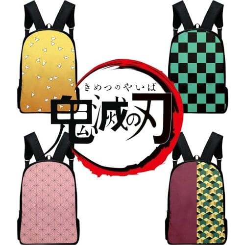 Demon Slayer: Kimetsu no Yaiba Backpack Canvas Kamado Tanjirou School Bags Girl Mochila Feminina Nezuko Notebook Bag