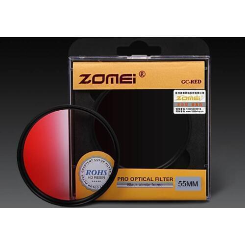 Zomei 52mm 55mm 58mm 62mm 67mm 72mm 77mm 82mm Optical Gradual Filter Graduated Red Filter for Canon Nikon DSLR Camera Lens