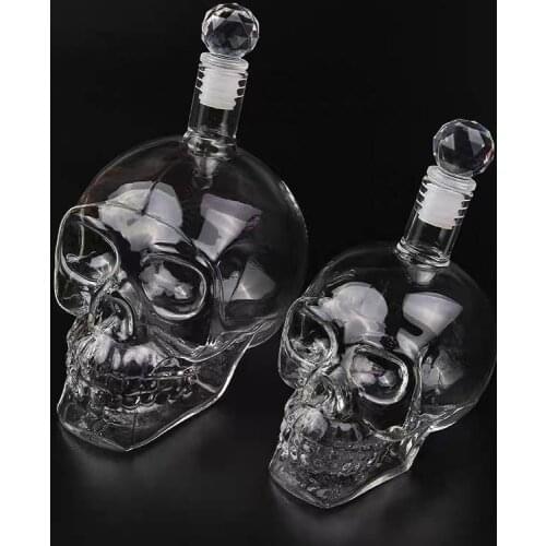 Crystal Skull Head Shot Glasses Cup Set 700ml Whiskey Wine Glass Bottle 75ml Glasses Cups Decanter Home Bar Vodka Drinking Mugs
