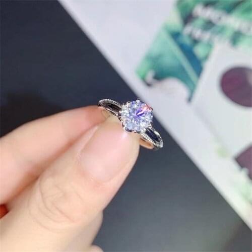 Moissanite Diamond Ring D Color Moissanite 18k Silver plated gold Ring Cleaness VVS1 Womens Jewelry Luxury got engaged Gift