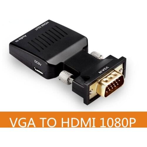 Alfavoce VGA to HDMI-compatiable converter with audio HD video 1080P VGA Adapter For PC Laptop to HDTV Projector Video Audio