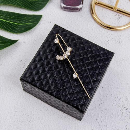 Korean Trendy Shiny Rhinestone Single Earrings Temperament Long Tassel Crystal Drop Pendientes Women Jewelry