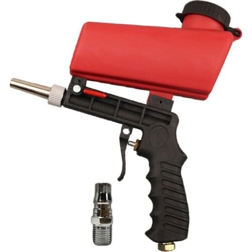 Red Adjustable Sandblasting Gun 90psi Portable Sand Blaster Blasting Machine Gravity Small Handheld Pneumatic Spray Gun Set