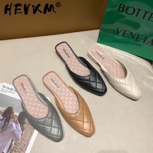 Summer Women Slippers Round Toe Slides Shallow Flats Heeled Slip On Sewing Design White/Black/Beige Slippers Size 35-39