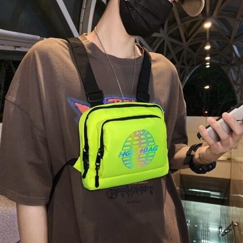 Men Bag Tactical Chest Bags Young Boy Chest Rig Bag Outdoor Casual Street Vest Bag Male Crossbody Pack Chest Phone Pouch