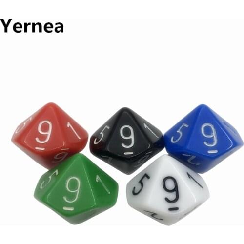 5Pcs/Lot Multicolor D10 Originality Dice Acrylic Rounded Corner Multi-faceted Dice Set Game Dice Entertainment Board Game