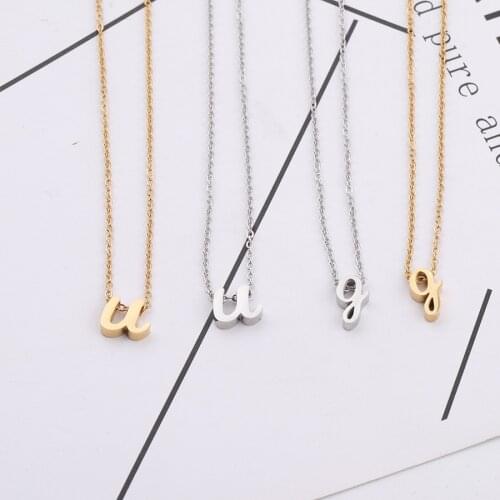 Fashion Tiny Cursive Initial Necklace Dainty Lowercase Personalized Letter Necklaces Bracelet Stainless Steel Bridesmaid Gifts