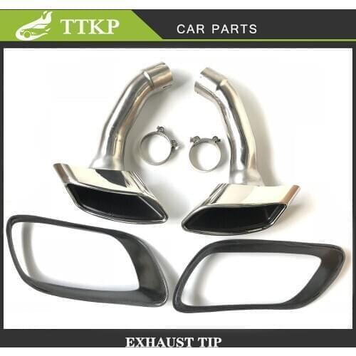 A pair of stainless steel 304 exhaust pipe tip mufflers for BMW X6 E71 suitable for 2008 ~ 2014 BMW tailpipe modification