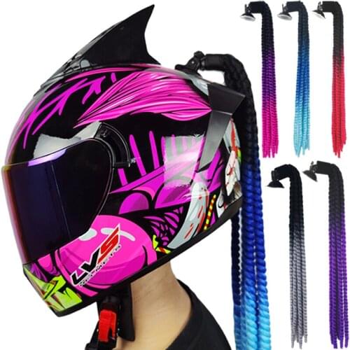 Motorcycle Braids Wig Twist Helmet Handmade Decoration Punk Dirty Braid Motocross Racing Moto Helmet Braids