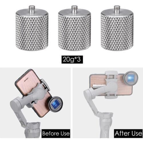 Ulanzi Studio 20g*3 Aluminum alloy Counterweight Gimbal Lens Balance Counterweight Compatible with DJI Osmo Mobile 3/OM 4 Gimbal