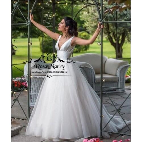 Sexy Plus Size Boho Beach Wedding Dresses 2020 A Line V Neck Backless Cheap Country Greek Style Vestido De Novia Bridal Gowns