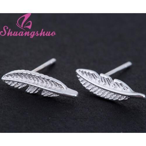 Shuangshuo New Vintage Feather Earrings for Women Leaves Earings Fashion Jewelry Leaf Earrings Set boucle d'oreille femme 2017