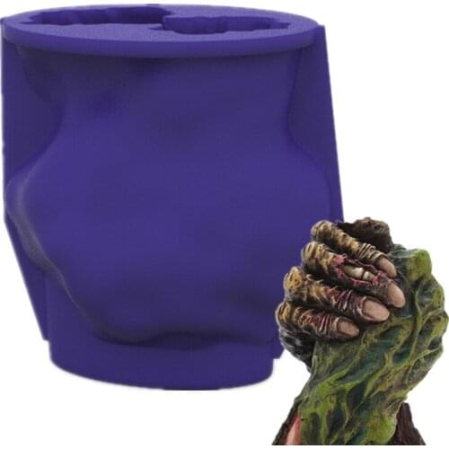 Skull Hand Shape Silicone Mold Cover Mouth Skulls Soap Cake Mold for Soap Making Silicone Moulds Aroma Stone Clay Resin17288