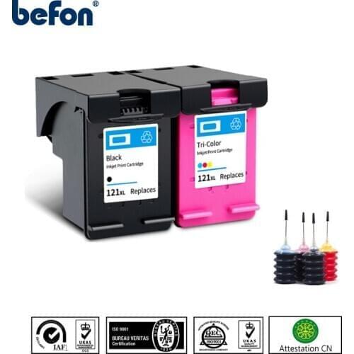 Befon Re-Manufactured 121XL Cartridge Replacement for HP121 HP 121 XL Ink Cartridge for Deskjet D2563 F4283 F2423 F2483 F2493