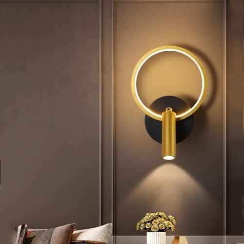Modern Led Wall Lamp Bedroom Nordic with Spotlight Aisle Corridor Living Room Study Sconce Lighting Luxury Bedside Decor Light