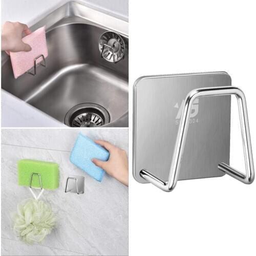 Kitchen Sink Drain Rack Stainless Steel Sponge Storage Holder Soap Rack Household Goods Kitchen Accessories Supplies