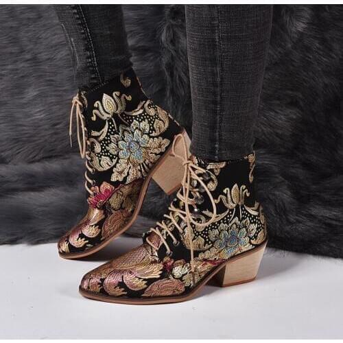 Tangnest Slip On Women Ankle Boots Pointed Toe PU Leather Low Heels Shoes Woman Booties Sexy High Heels Size 35-43