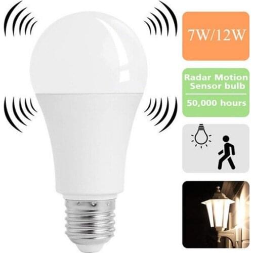 5W 7W 9W 12W Ampoule LED E27 Sensor Radar Light Bulb 85-265V PIR Motion Sensor Smart LED Lamp Auto OFF/ON 5500-7000K