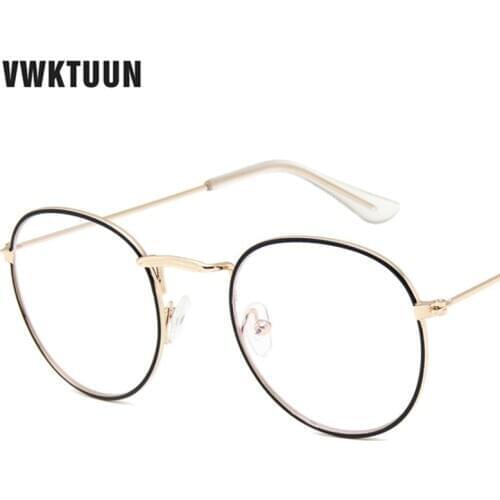 VWKTUUN Oversized Round Eyeglasses Frame Women Mens Optical Glasses Frame Vintage Computer Glasses Retro Flower Glasses Frames