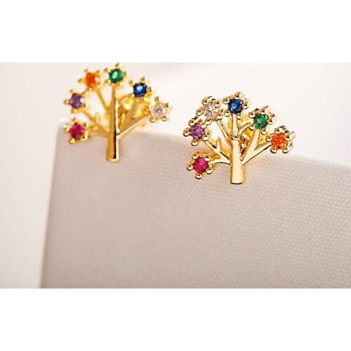 Jewelry Stud Earrings Piercing Gold Plated CZ Charm Ear Rings For Girl Cute Fashion Statement Earring Aesthetic Women Oorbellen