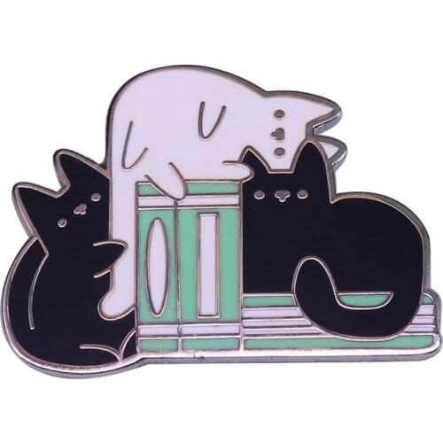 Cats and Books Lapel Pin Its time to find a relaxing way of your life