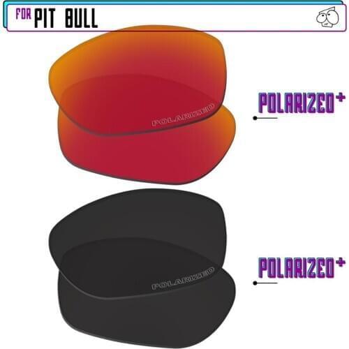 EZReplace Polarized Replacement Lenses for - Oakley Pit Bull Sunglasses - BlackPPlus-RedPPlus
