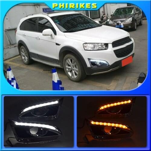 Turn Yellow Signal Function Car DRL Lamp 12V LED Daytime Running Light Daylight For Chevrolet Captiva 2014 2015 2016