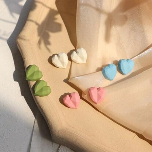 Summer Korean Fashion Sweet Heart Earrings for Women Geometric Dating Earrings 2021 Trend Statement Jewelry Friends Gift M4