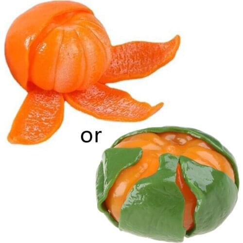 1Set Squeeze Orange Fidget Miniature Novelty Realistic Peeling Orange Prank Trick Toy with Slow Bounce Anti-Anxiety Toy
