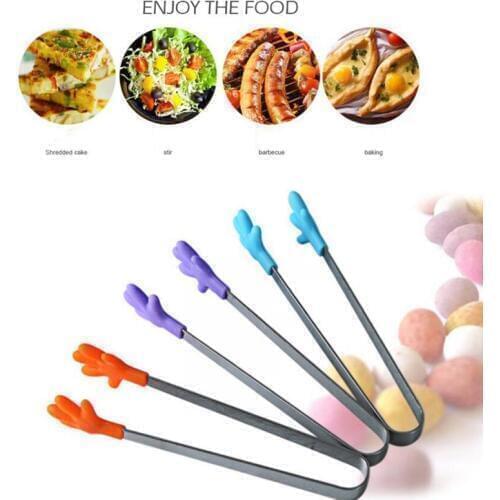 1pc Portable Non Slip Creative Food Clip Stainless Small Palm Mini Food Ice Square Suger BBQ Clip Kitchen Tools Tongs