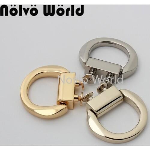 10-50pcs 3 colors 34x34mm polished metal connector buckle for DIY leather bag purse strap buckle with screws bag hardware