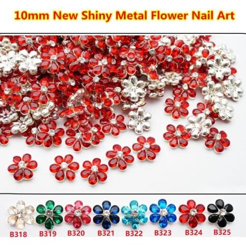 100pcs Mix 3D Flower Nail Art Decorations Flowers for Nails Rhinestone Nail Charms Nail Crystal Flower Charms Finger Decoration
