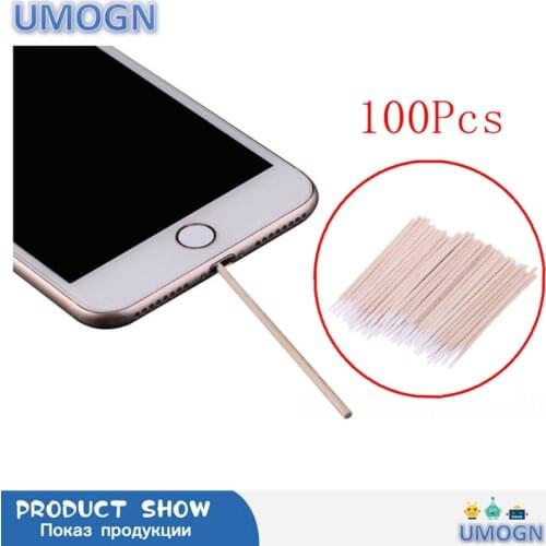 100Pcs/Pack Cotton Swabs Cleaning Tools For iPhone Samsung Huawei Charging Port Headphone Hole Cleaner Phone Repair Tools