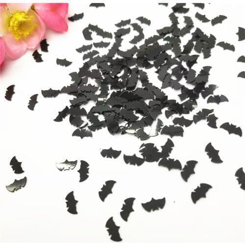 1000pcs/lot 4*8mm Black Halloween Bat Sequins PVC For All Saints' Day Easter Nail Art DIY Accessory