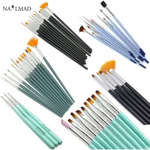 12pcs/set Nail MAD Liner Nail Brush Painting Brushes Acrylic Brushes Salon Tools Fan Brush Set