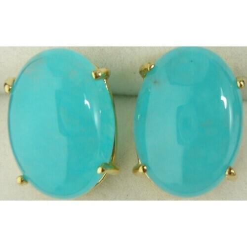 3 colors! wholesale wonderful 13*18mm 18KGP sky blue/pink/ dark blue Natural jade Earring