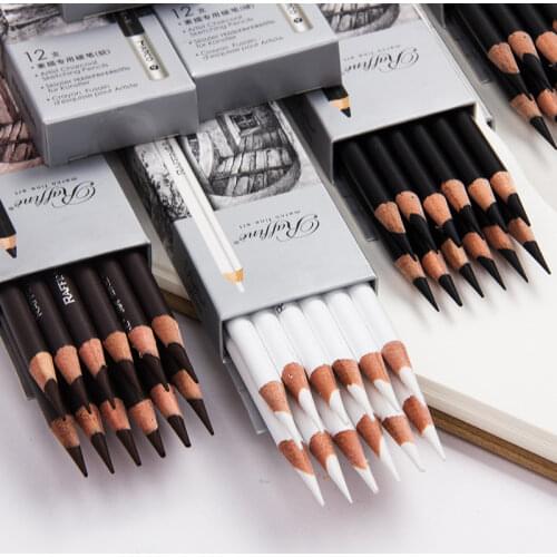 1 pc Professional drawing pencil Sketch pencil Charcoal Pencils white brown Writing & Sketching school supplies set cute pencils