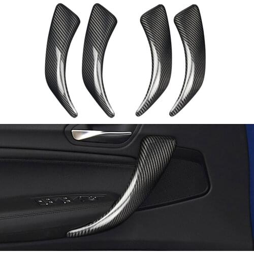 4 Pcs / lot for BMW 1 2 Series F20 F87 M2 Carbon Fiber Car Interior Door Handle Stickers Car Styling Accessories Cover