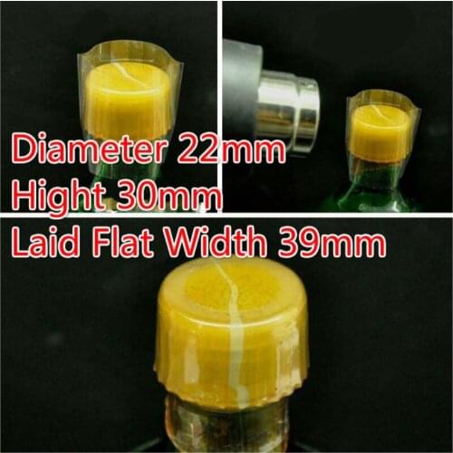 400pcs/lot Pvc Transparant Heat Shrink Bands For Essential Oil Bottles Caps, Diameter 22mm X Hight 30mm Laid Flat Width 39mm