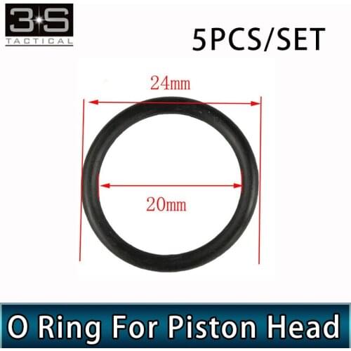 5pcs/set Tactical Airsoft Piston Head O Ring For AEG Hunting Accessories Black 24*20CM