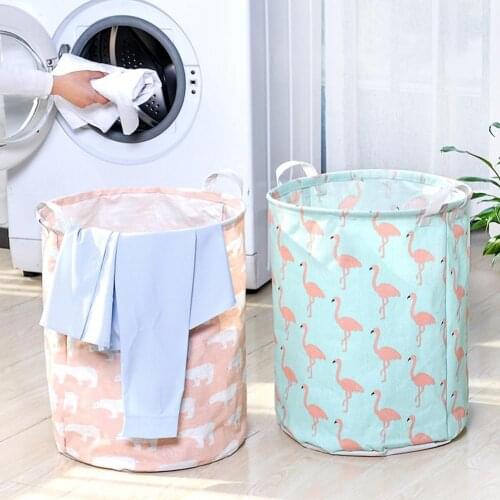 60% Hot Sales!! Foldable Cotton Linen Dirty Laundry Basket Clothes Toy Storage Bag Pouch Holder