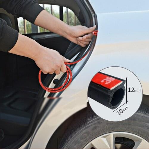 Car Styling Door Small D Type Sealing Strip 2/3/4/5/8/16/25M Waterproof Trim Sound Insulation Weatherstrip Rubber Auto Accessory