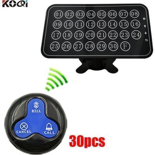Wireless Cafe Pager System 1 electronic number display receiver 30 waiter caller buzzer table call button