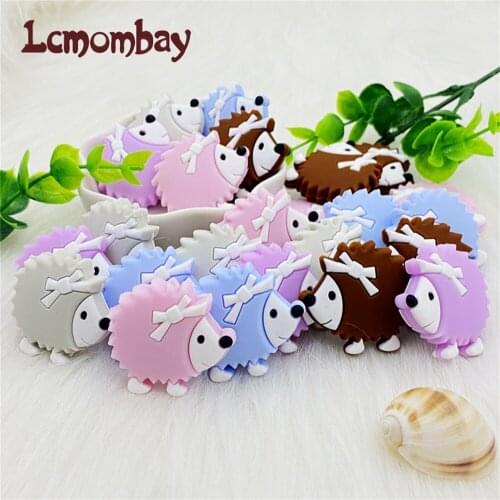 10pc/lot cute mini Hedgehog Silicone Beads Animal Baby Teether Infant Teething Bead For DIY Necklace Accessories Toy