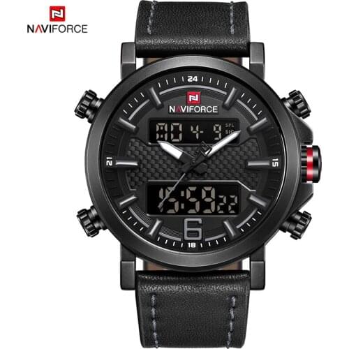 NAVIFORCE Top Luxury Brand Men Watch Men Leather Sport Watches Men Quartz Clock Waterproof Military WristWatch Relogio Masculino