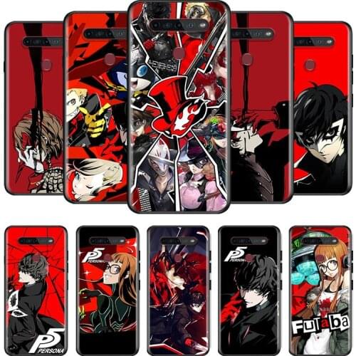 P5 P Persona 5 TPU Silicone Black Cover For LG G8 V30 V35 V40 V50 V60 Q60 K40S K50S K41S K51S K61 K71 K22 ThinQ 5G Phone Case