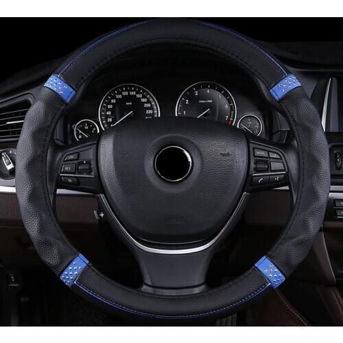 D Shape& Round Shape Steering Wheel Cover Leather for VW GOLF 7 2015 POLO JATTA Suzuki Swift 2018 2019 Nissan Rogue 2017 2018