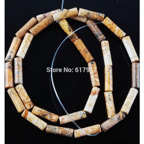 Natural Owyhee Picture Jaspers Gem stone Cylindrical Loose Spacer Beads 15.5" Strand 4x13mm Jewelry Making TG3244