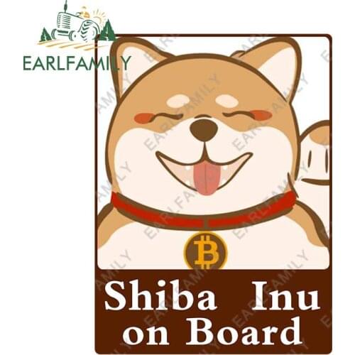 EARLFAMILY 13cm x 9.6cm for SHIBA INU On Board Funny Car Stickers Waterproof Decal Car Refrigerators Caravan Occlusion Scratch