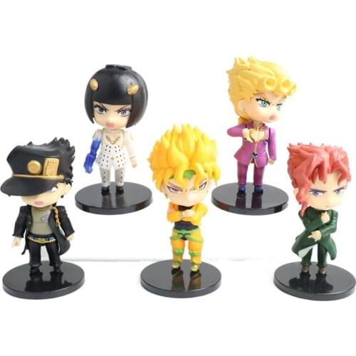 5pcs/set 10-11cm Anime Jojo Bizarre Adventure Cosplay Figure Kujo Jotaro Higashikata Josuke Kakyoin Noriaki Action Figure Model